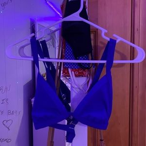blue triangle bikini top